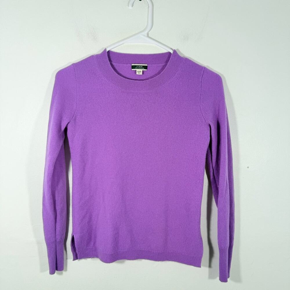 J. Crew Violet Purple 100% Cashmere Crewneck Sweater Size XXS K1313